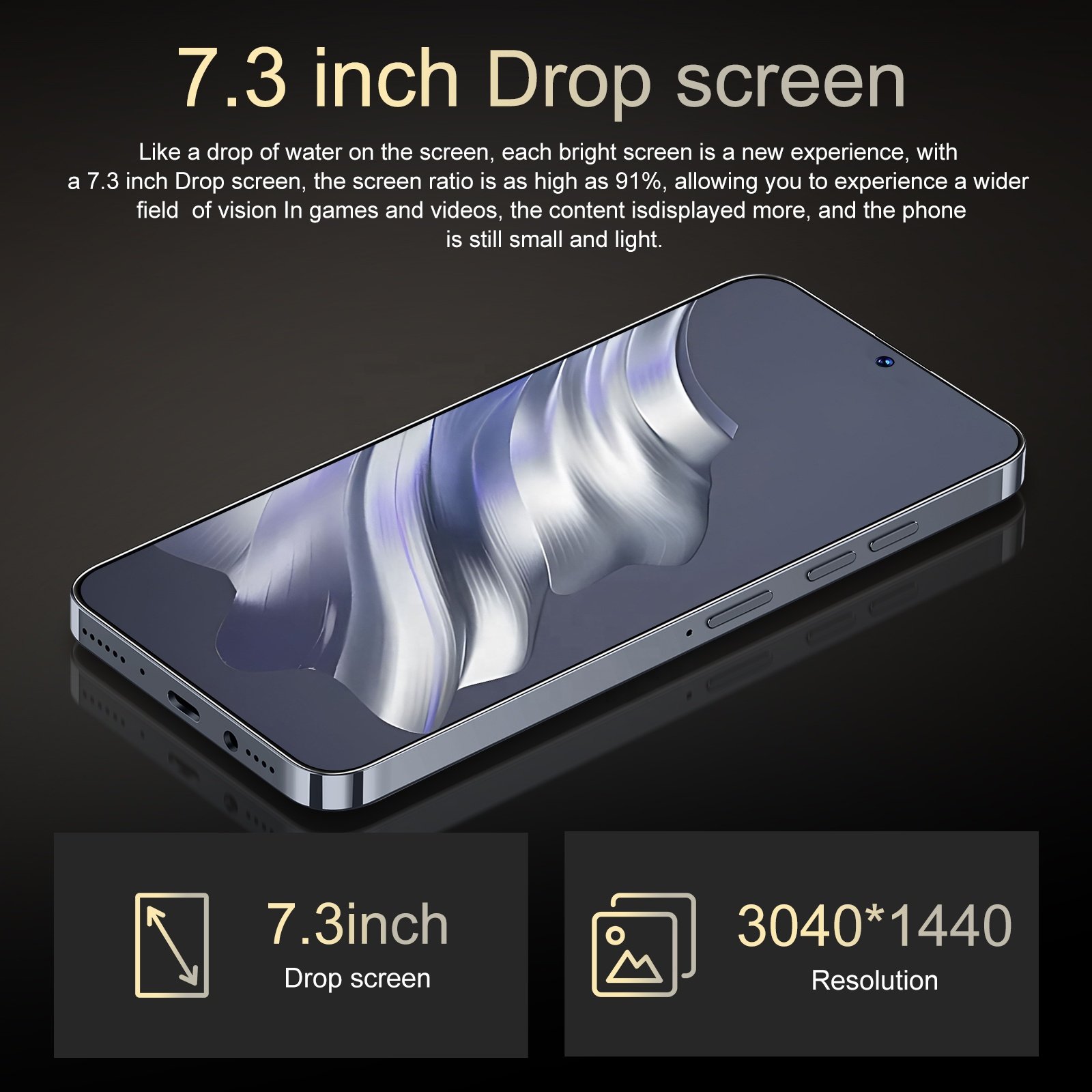 Fnban high end phone Spark 20 Pro Smartphone 7.3 Inch HD Screen Android13 Smartphone Unlocked Dual Card Mobile Phone